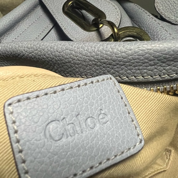NWOT Chloé Medium Leather Satchel | Cashmere Gray with brass trim- Authentic - Picture 2 of 11